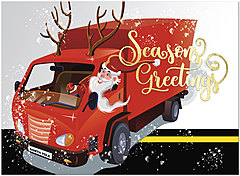 Delivering warm wishes for a wonderful holiday season and a happy new year. Trucking Santa Holiday Card H9201U-AA
